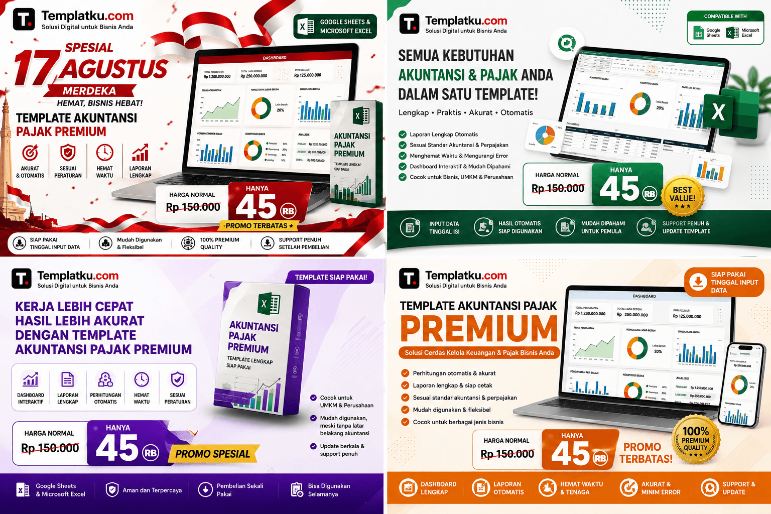 Template Akuntansi Pajak Premium #22_FITUR